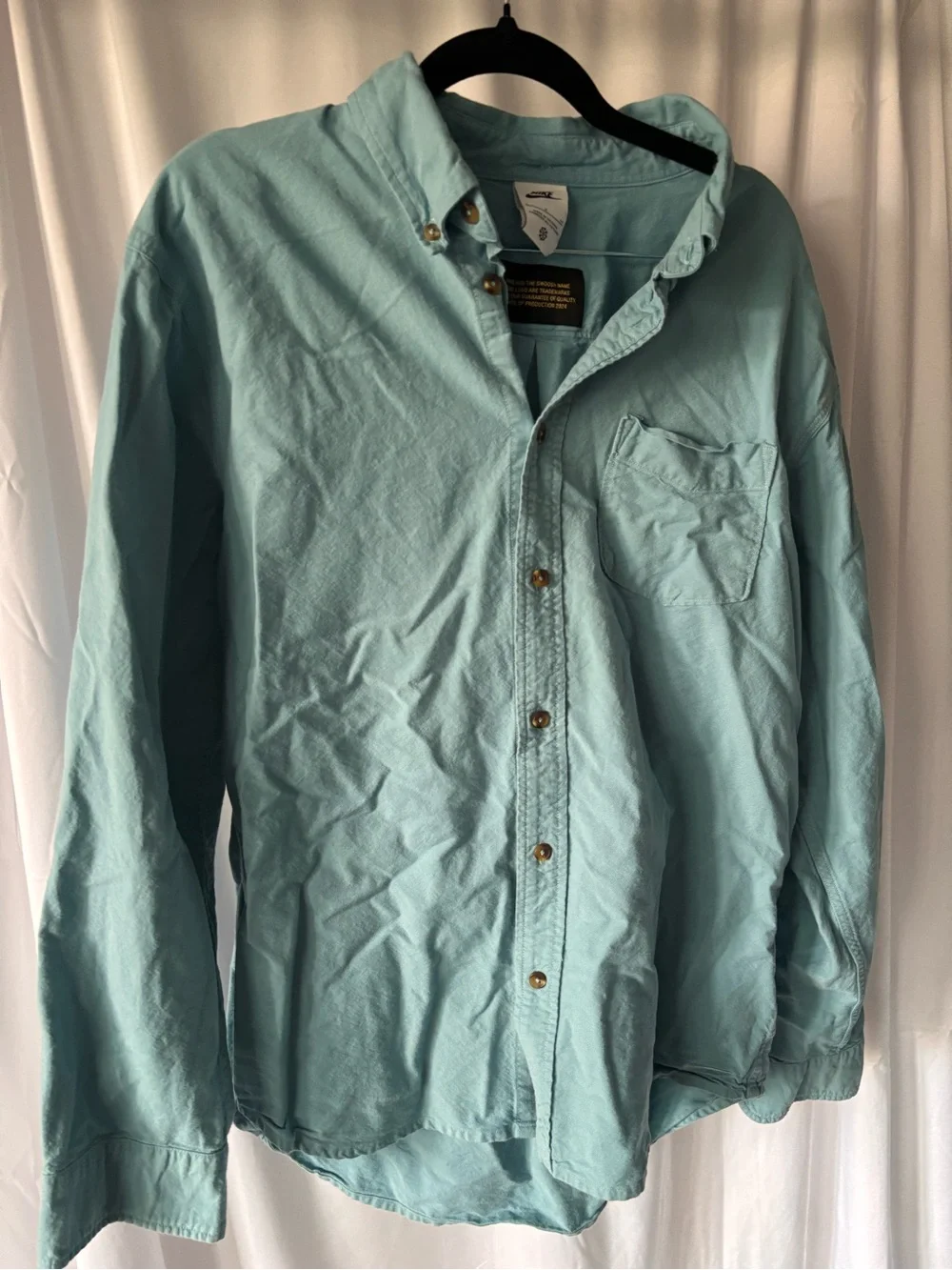 NIKE SB Light Blue Men's Button-Up Shirt Jacket